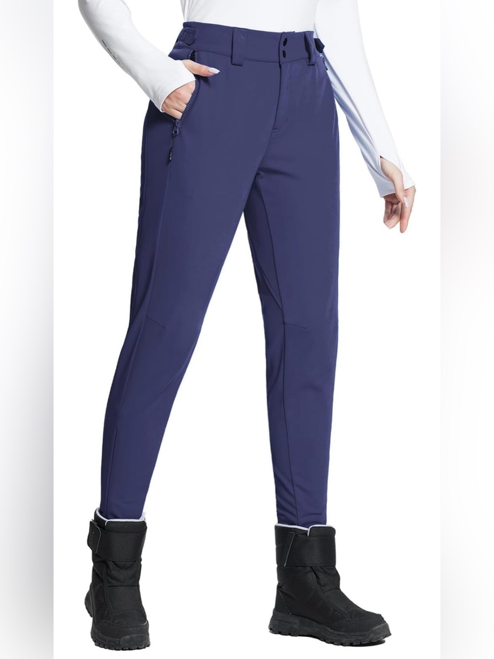 baleaf Women's Fleece Lined Snow Ski Pants Waterproof Insulated Windproof Medium - Picture 3 of 5